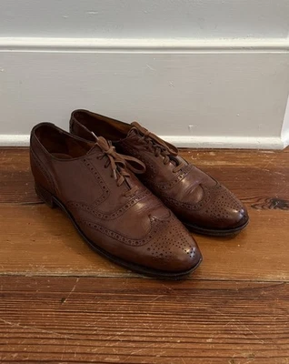 Sapato Masculino Vintage Polo Ralph Lauren Asher Ponta das Asas Couro Marrom Tamanho 11 - Imagem 1 de 4