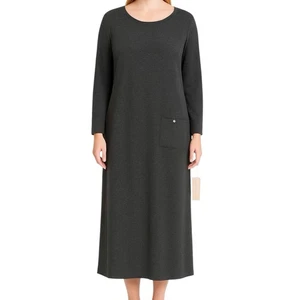 Smith & Hawken XL anthrazit grau Tweed Maxi Pullover Kleid Neu mit Etikett Vintage USA 90er - Bild 1 von 12