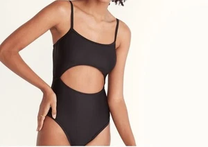 MADEWELL Second Wave Cutout One-Piece Swimsuit Black XLARGE NWT - Picture 1 of 13