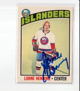 LORNE HENNING autographed SIGNED '76/77 NY NEW YORK ISLANDERS "O-Pee-Chee" card - Picture 1 of 1