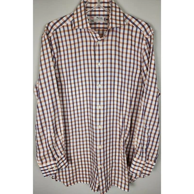 Byron British Style Mens Tailored Fit Plaid Button Down Shirt Exclusive - Image 1 of 4