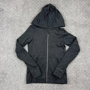Lululemon Athletica Hoodie Womens 4 Gray Merino Wool Full Zip Thumbholes Jacket - Picture 1 of 11