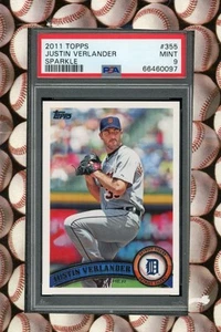 2011 TOPPS #355 JUSTIN VERLANDER SPARKLE PSA 9 - Picture 1 of 2