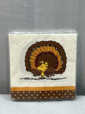 Peanuts Woodstock As Turkey Thanksgiving Paper Napkins 16 Count NIP New - Image 1 of 2