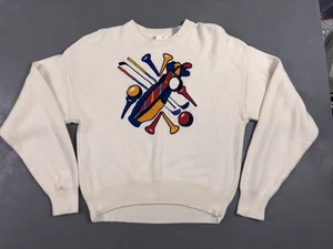 Cambridge Golf Men's Size Large Embroidered Cotton Vintage Pullover Sweater - Picture 1 of 6