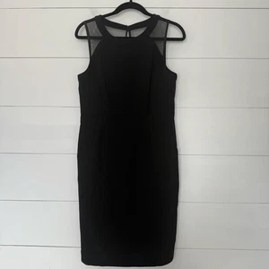 White House Black Market Women’s 10 Mesh Black Sheath Dress Career Office Core - Picture 1 of 5