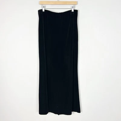 Vtg Alex Evenings Black Velvet Maxi Skirt Party Cocktail Size Medium Women's - Image 1 of 4