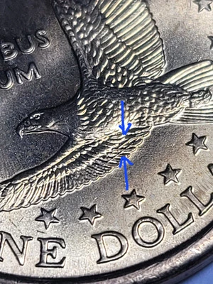 2000p Sacagawea One Dollar Wounded Eagle Wings  - Image 1 of 4