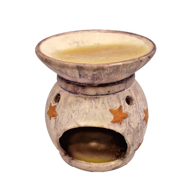 Calentador de aceite cera celeste luna creciente y estrellas regalo cerámica años 90 de colección 3,5" Foto 1 de 4