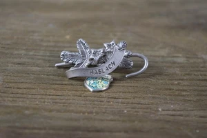 Vintage Haslach Schwarzwald Edelweiss Souvenir Brooch Pin Germany Enamel Charm - Picture 1 of 3