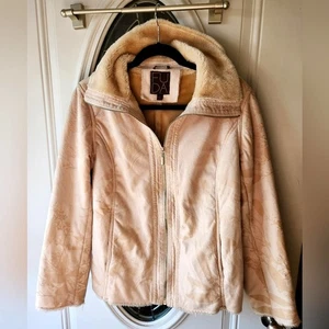 FUDA Faux Suede w/ Faux Fur Lining Floral Print Women Size Medium - Picture 1 of 7