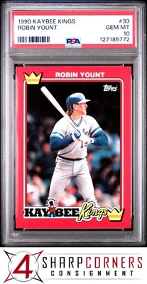 1990 KAYBEE KINGS #33 ROBIN YOUNT BREWERS HOF PSA 10 - Image 1 of 2