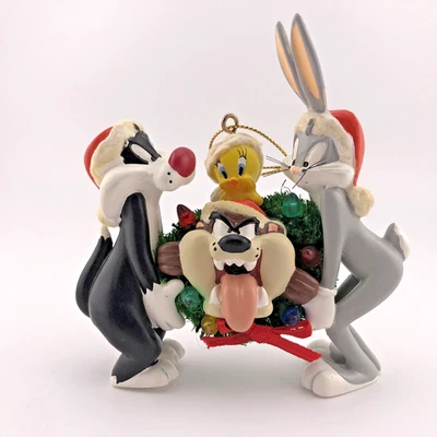 De colección 1999 Looney Tunes Ornamento Taz Bugs Piolín Silvestre en Caja Warner Bro Store Foto 1 de 4