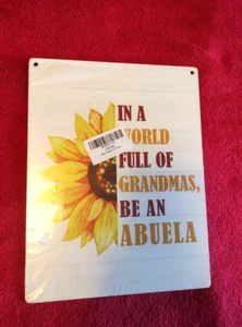 NUEVO LETRERO DE GIRASOL 8x10 placa de madera en un mundo de abuela regalo Be a Abuela  - Imagen 1 de 2