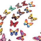 100 Pieces 2-Hole Colorful Butterfly Wooden Sewing Button for DIY Crafts