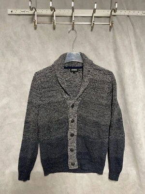 Suéter Express Hombre L Gris Azul Cárdigan Grueso Tejido Abuelo Pescador Nórdico Foto 1 de 4