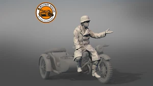 German Soldiers 1940s on Motorcycle #3 1:72 - Picture 1 of 3