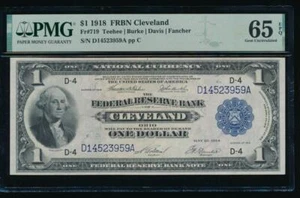AC Fr 719 1918 $1 FRBN Cleveland PMG 65 EPQ GEM UNCIRCULATED spread eagle! - Picture 1 of 2