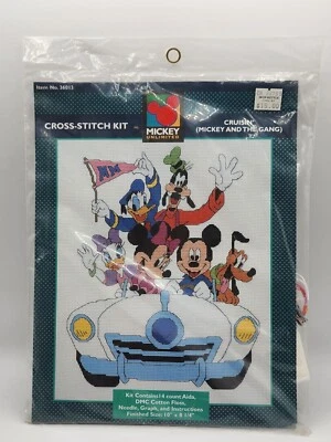 Disney Mickey Unlimited Cross Stitch Kit Cruisin' Mickey and the Gang 36013 New - Image 1 of 4