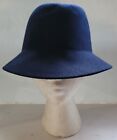Vintage Womens Navy Blue Lancaster Felt Wool Fashion Hat