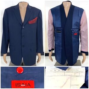 Isaia Napoli Mens 3-Button Blue Blazer Wool Sport Jacket 53 R SEE MEASUREMENTS!!