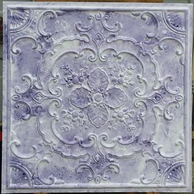 PL19 Imitación 3D Distress Estaño Suspendido Techo Azulejos Decoración Paneles de Pared 10Azulejos/lote Foto 1 de 4