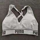 Puma Gray Padded Adjustable Straps Sports Bra Women's M