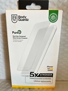 BodyGuardz - Pure 3 Glass Screen Protector for Apple iPhone 14 Pro - Clear