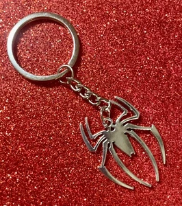 Spider-Man Silver Metal Key Chain Great Looking and a Tad Spooky FREE POST - Picture 1 of 7