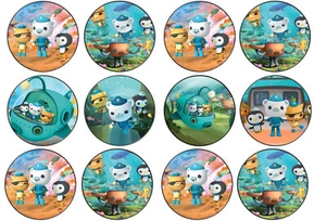 Toppers de oblea comestibles inspirados en Octonauts de pie o disco - Imagen 1 de 5