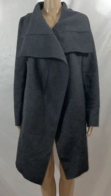 DVF Diane von Furstenberg Gris Stacy Lana Envoltura Cuello Ancho Chaqueta Abrigo S Foto 1 de 4