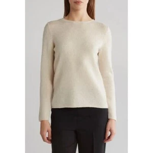 Vince Women's Heather Ecru Crewneck Wool & Cashmere Sweater Size L NWT - Picture 1 of 12