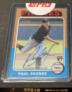 2024 Topps Heritage RC Rookie On Card Auto Paul Skenes Sigillato Fresh Pull SSP - Foto 1 di 1