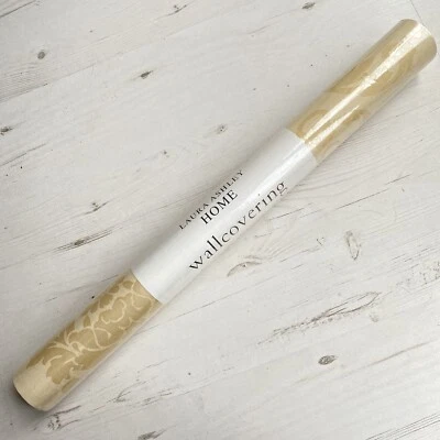 LAURA ASHLEY Delaney Wallpaper Gold Floral Pearlescent Traditional Classic - Image 1 of 4