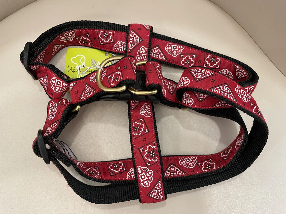 w) Arnés de diseño de bandana roja Up Country para perro ¡NUEVO! Pequeño, mediano, grande Foto 1 de 1
