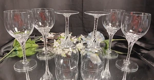 Juego de 6 copas de vino Belfor EXQUISITAS RARAS vástago giratorio con núcleo negro MCM - Imagen 1 de 7