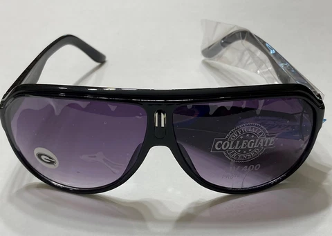 New Georgia Bulldogs Black Full Rim Gray Lens Sunglasses, Unisex, Adult Cover