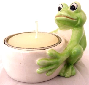 L639 KLIMA MINIATURE EN PORCELAINE BOUGEOIR UNE GRENOUILLE FROG - Bild 1 von 4