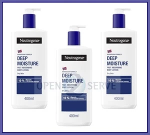 3x Neutrogena Deep Moisture Body Lotion Dry Skin | Glycerin | Pro Ceramide-400ml - Picture 1 of 8