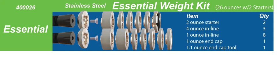 KIT DE PESO essencial Hamskea QUICK CHANGE 26 onças aço inoxidável - Imagem 1 de 1