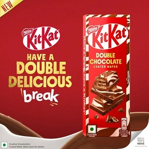 NEW Kitkat Double Chocolate Coated Wafer Bar, 63g, (Pack of 3) FREE Shipping - Picture 1 of 3