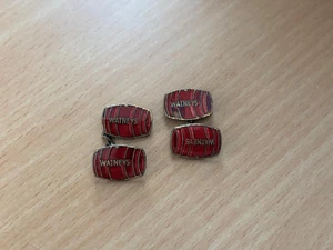 vintage enamel cufflinks Watneys Red Barrel beer advertising promotion 1970s - Picture 1 of 2