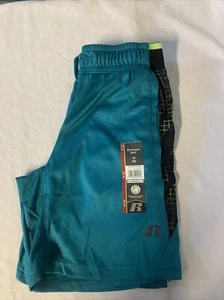 Russell Boy's Core Shorts - Dri-Power - Green & Black - Size: M (8) NWT - Picture 1 of 12