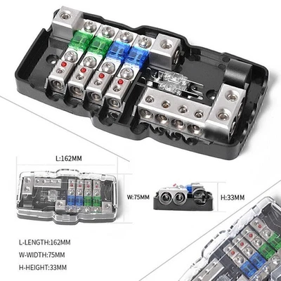 Audio-Stereo-ANL Sicherung Halter Verteilung 0/4Ga 4 Wege Sicherungen BOX Block - Image 1 of 4