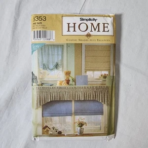 Simplicity Home 8353 Sewing Pattern Curtains and Valance Shades 1999 Vintage UC - Picture 1 of 5