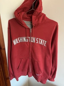 Washington State Cougars Nike Full Zip Red Hoodie M/10 - Picture 1 of 9