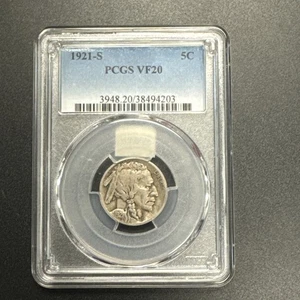 1921-S Buffalo Nickel PCGS VF20 - Picture 1 of 12