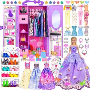 91pcs 11.5 Inch Girl Doll with Clothes, Accessories and Closet - Princess Gow... - Picture 1 of 7