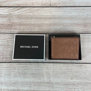 Michael Kors Herren Andy Slim Billfold Geldbörse Hellbraun MK Logo - Bild 1 von 7