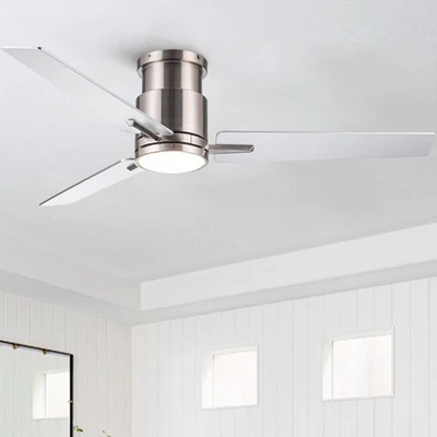 52" Brushed Nickel Lowe Profile Ceiling Fan with Light - Image 1 of 4